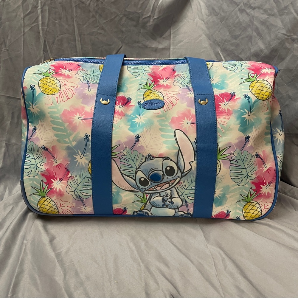 Disney STITCH Blue Rolling Luggage Duffle Bag